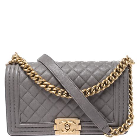 chanel boy bag grey caviar|BOY CHANEL .